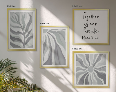 Meerluik in lijst Illustraties van pastelkleurige bloemenpatronen