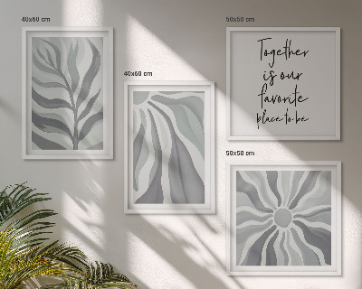 Meerluik in lijst Illustraties van pastelkleurige bloemenpatronen