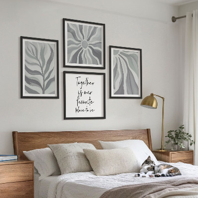 Meerluik in lijst Illustraties van pastelkleurige bloemenpatronen
