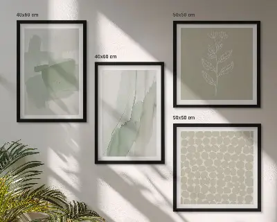 Abstracte aquarelplanten meerluik in lijst