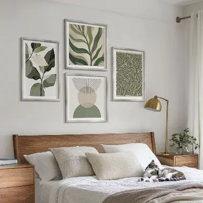 Abstracte geometrische vormen van bladeren meerluik in lijst