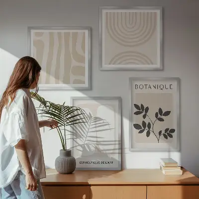 Boho delicate plantenposters meerluik in lijst