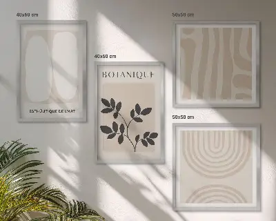 Boho delicate plantenposters meerluik in lijst