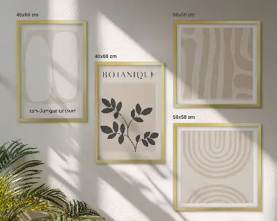 Boho delicate plantenposters meerluik in lijst