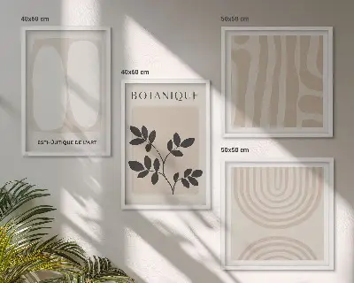 Boho delicate plantenposters meerluik in lijst