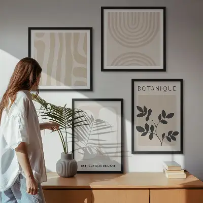 Boho delicate plantenposters meerluik in lijst