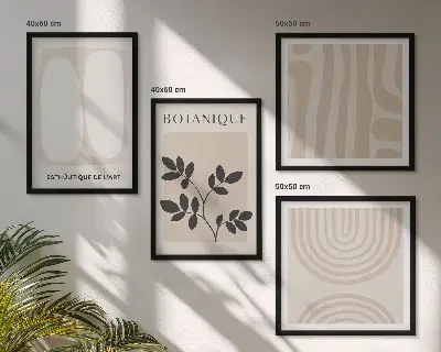 Boho delicate plantenposters meerluik in lijst