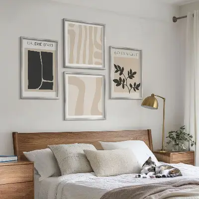 Abstracte plantmotieven set van posters met lijst
