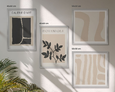 Set van posters met lijst Abstracte plantmotieven