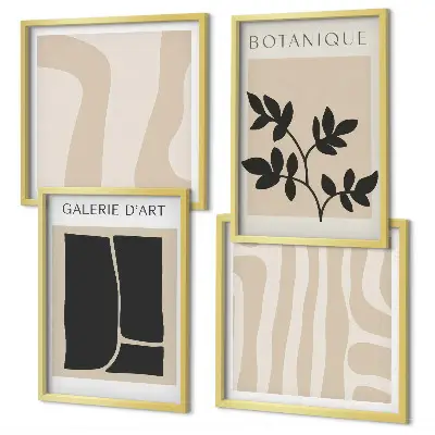 Abstracte plantmotieven set van posters met lijst