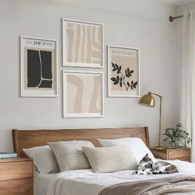 Abstracte plantmotieven set van posters met lijst