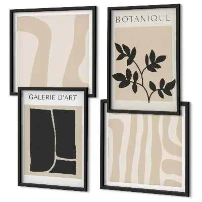 Abstracte plantmotieven set van posters met lijst