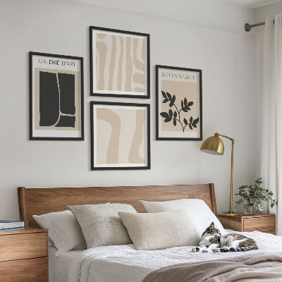 Set van posters met lijst Abstracte plantmotieven