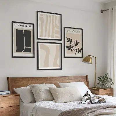 Abstracte plantmotieven set van posters met lijst