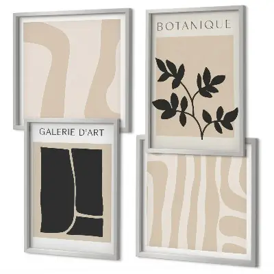 Abstracte plantmotieven set van posters met lijst