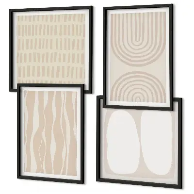 Abstracte boho-patronen en -vormen meerluik in lijst