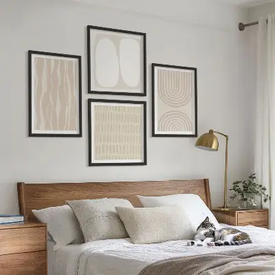 Abstracte boho-patronen en -vormen meerluik in lijst