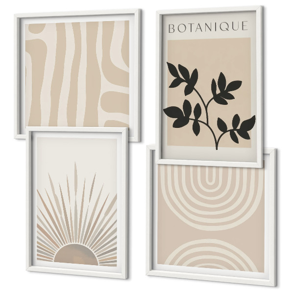 Set van posters met lijst Abstracte plantpatronen