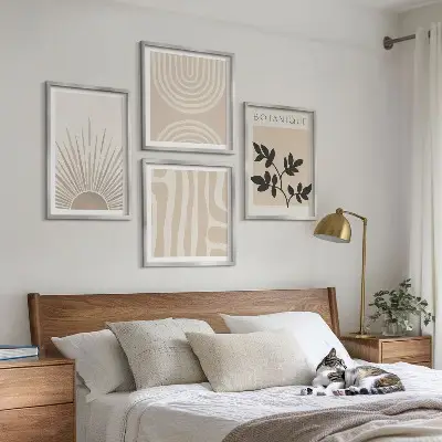 Abstracte plantpatronen set van posters met lijst