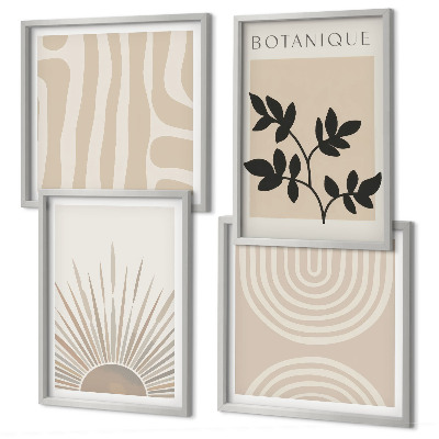 Set van posters met lijst Abstracte plantpatronen