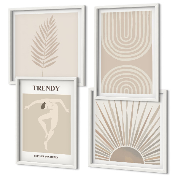 Meerluik in lijst Pastel boho abstracte posters