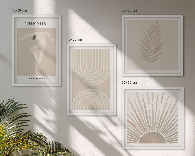 Meerluik in lijst Pastel boho abstracte posters