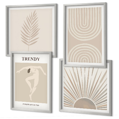 Meerluik in lijst Pastel boho abstracte posters