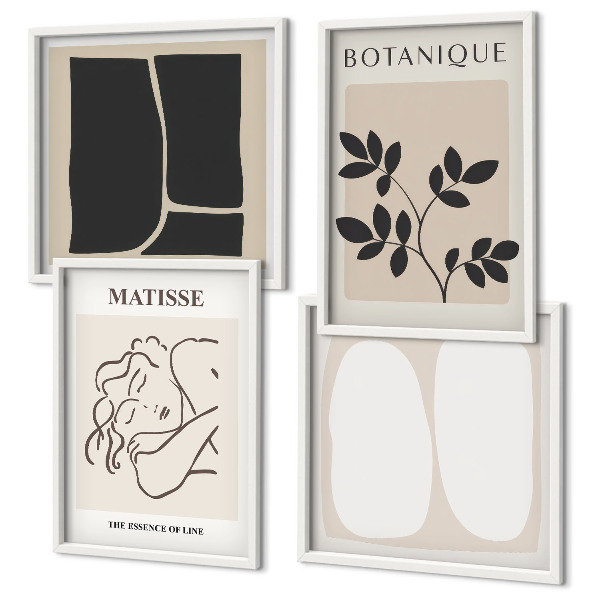 Set van posters met lijst De stijlvolle plantschilderijen van Matisse