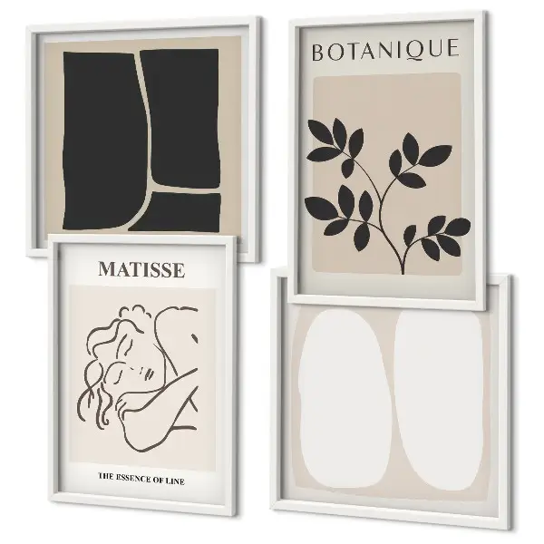 Matisse plantenschilderijen set van posters inclusief lijsten