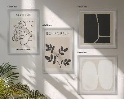 Matisse plantenschilderijen set van posters inclusief lijsten