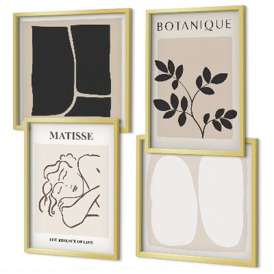 Set van posters met lijst De stijlvolle plantschilderijen van Matisse