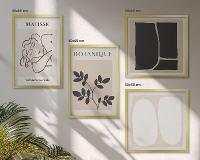 Set van posters met lijst De stijlvolle plantschilderijen van Matisse