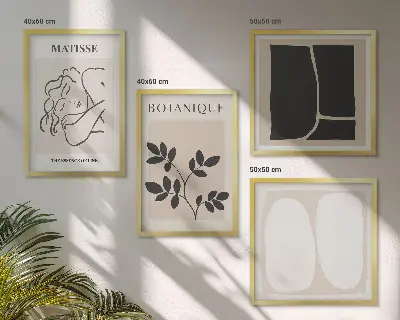 Matisse plantenschilderijen set van posters inclusief lijsten