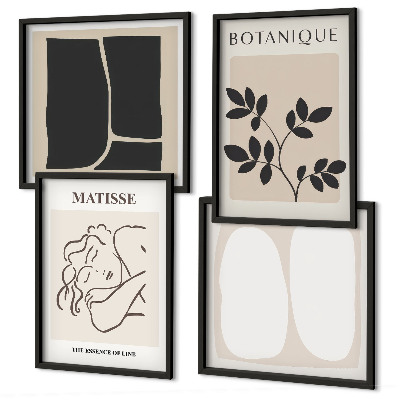 Set van posters met lijst De stijlvolle plantschilderijen van Matisse