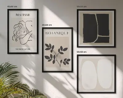 Matisse plantenschilderijen set van posters inclusief lijsten