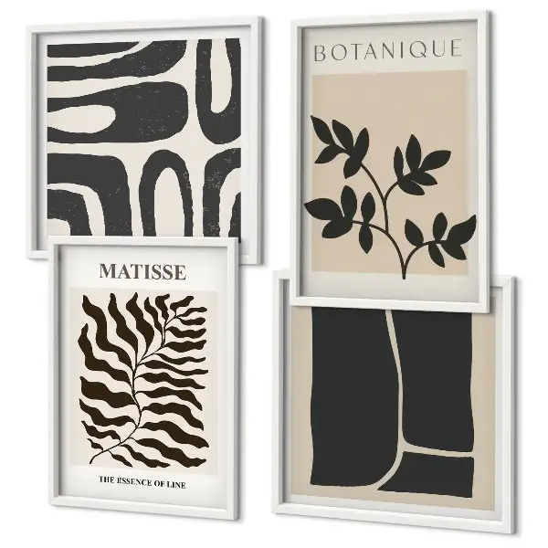 Minimalistische plantenposters meerluik in lijst