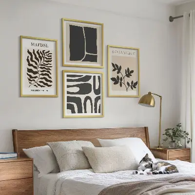 Minimalistische plantenposters meerluik in lijst