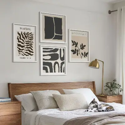 Minimalistische plantenposters meerluik in lijst