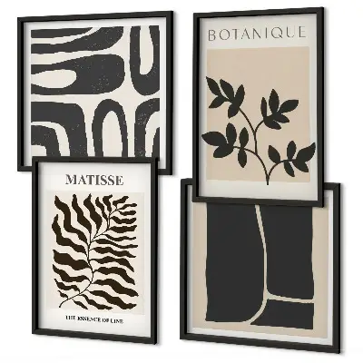 Minimalistische plantenposters meerluik in lijst