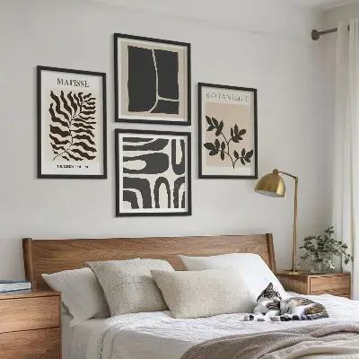 Minimalistische plantenposters meerluik in lijst