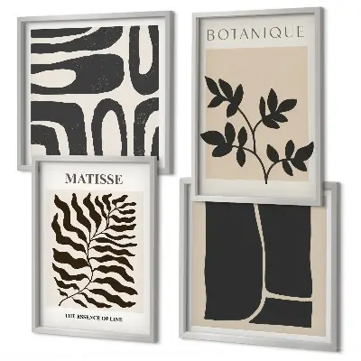 Minimalistische plantenposters meerluik in lijst