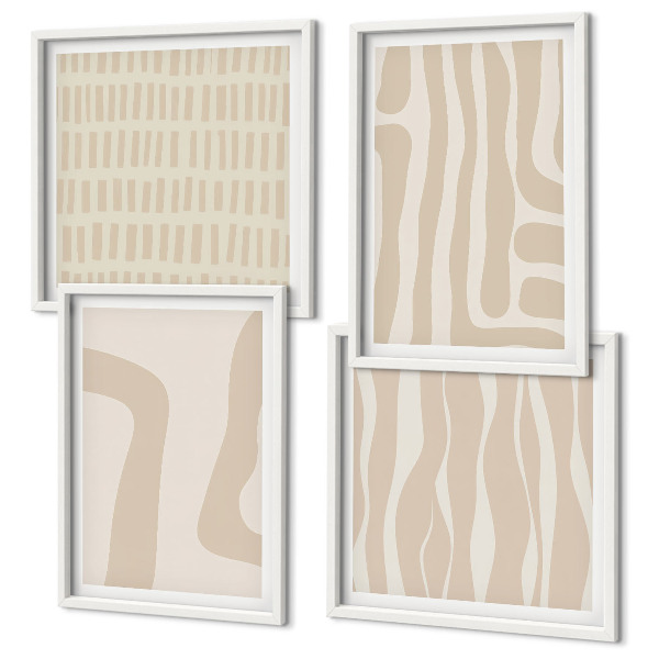 Meerluik in lijst Abstracte boho-patronen en -vormen
