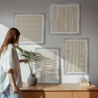 Abstracte boho-patronen en -vormen meerluik in lijst