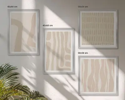 Abstracte boho-patronen en -vormen meerluik in lijst