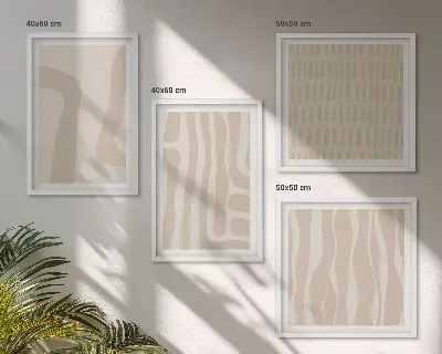 Abstracte boho-patronen en -vormen meerluik in lijst