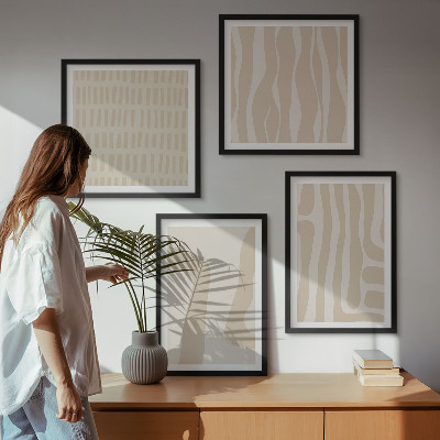 Meerluik in lijst Abstracte boho-patronen en -vormen