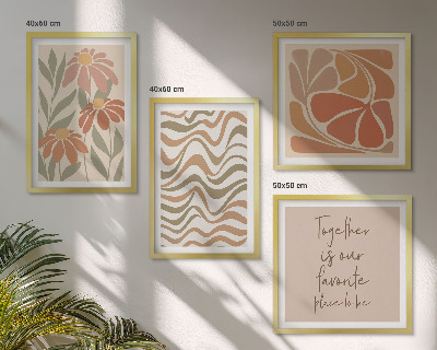 Set van posters met lijst Abstracte pastelkleurige bloemen