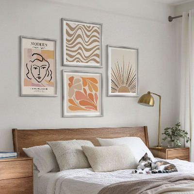 Meerluik in lijst Zon, boho, pastelkleuren