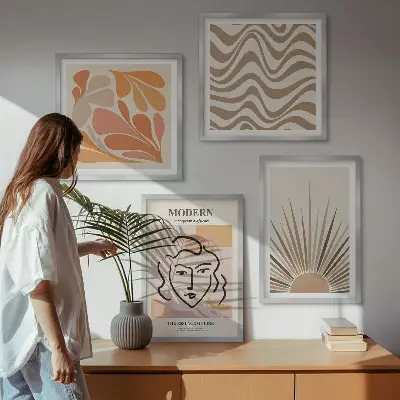 Meerluik in lijst zon met boho pastelkleuren