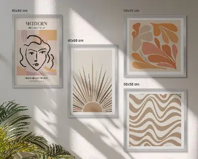 Meerluik in lijst zon met boho pastelkleuren